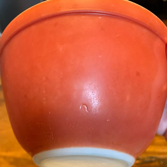 Vintage 1970s HTF Pyrex Earth Tones 400 CRS Burnt Orange/Rust 401-1 1/2 Pt Bowl - Picture 5 of 13